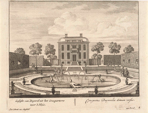 View of the house of country estate Duinrell, as seen from the garden, anonymous, 1675 - 1711 Canvas Print