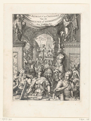 Title page of the Hieroglyphica, Romeyn de Hooghe, 1655 - 1708 Canvas Print