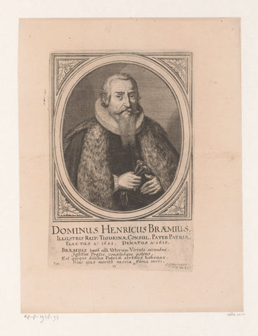 Portrait of Henricus Braemius, Conrad Meyer, 1679 Canvas Print