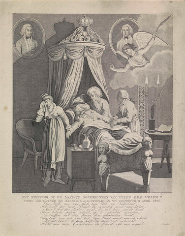 Deathbed of Prince William V, Jan Gerritsz. Fisher, 1808 - 1810 Canvas Print