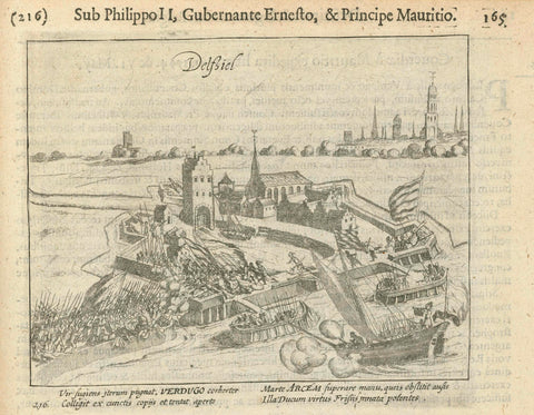 Attack by Verdugo on Delfzijl, 1594, Simon Frisius, 1621 - 1622 Canvas Print