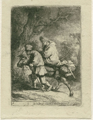 The Flight into Egypt, Rembrandt van Rijn, 1633 Canvas Print