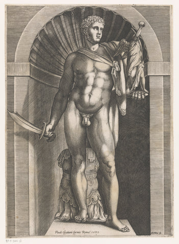 Sculpture of a Warrior, Domenico Vito, 1582 Canvas Print