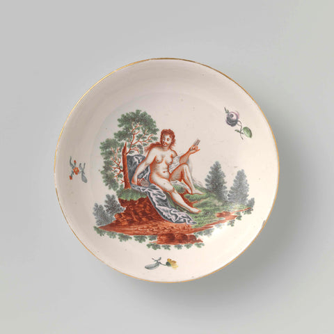 Saucer with Venus in a landscape, Ansbach, c. 1760 - c. 1800 Canvas Print