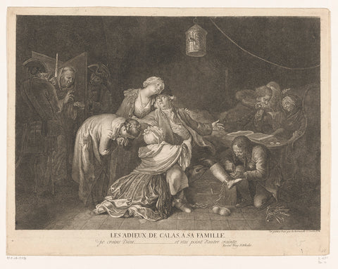 Farewell to Jean Calas in prison, Daniel Nikolaus Chodowiecki, 1768 Canvas Print