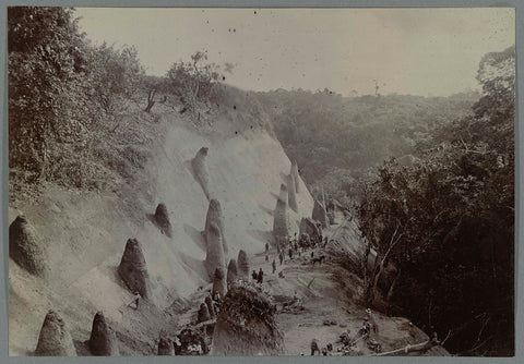 Excavated tendencies in a hill, anonymous, 1903 - 1913 Canvas Print