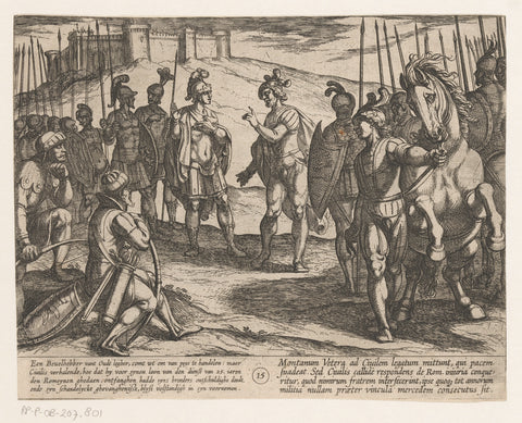 Julius Civilis negotiates with a Roman commander, Antonio Tempesta, 1611 - 1612 Canvas Print