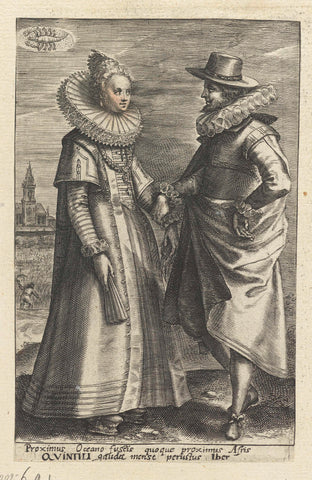 June: a couple from Spain, Crispijn van de Passe (II), 1604 - 1670 Canvas Print