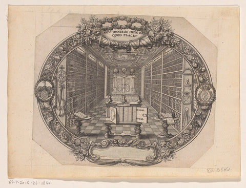 Ex libris van Zacharius Conrad von Uffenbach, Johann Ulrich Kraus, 1710 - 1719 Canvas Print