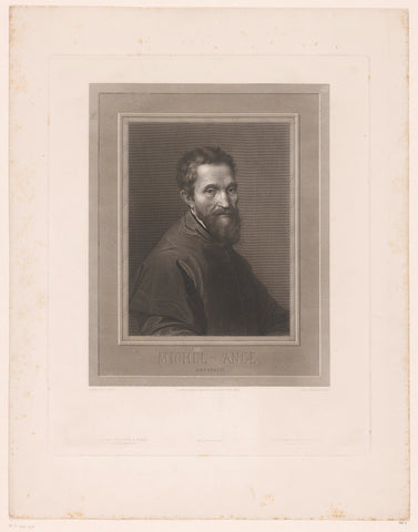 Portrait of Michelangelo, Alphonse François, 1846 Canvas Print