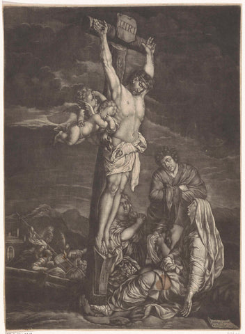 Christ on the cross, Pieter Schenk (I), 1684 Canvas Print