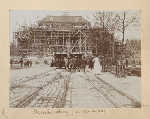 Stadsschouwburg Amsterdam under construction, Hendrik Herman van den Berg, in or after 1890 - in or before 1894 Canvas Print