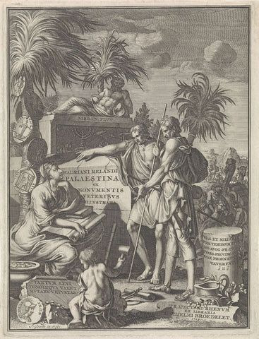 Three figures from biblical Palestine, Jan Goeree, 1714 Canvas Print