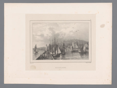 View of the port of Honfleur, Isodore-Laurent Deroy, 1829 - 1831 Canvas Print