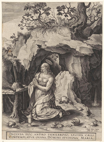 By boetvaardige Maria Magdalene, Antonie Wierix (II), 1565 - before 1604 Canvas Print