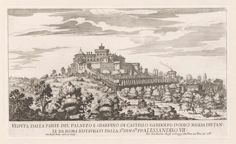 View of Castel Gandolfo, Giovanni Battista Falda, 1665 - 1667 Canvas Print