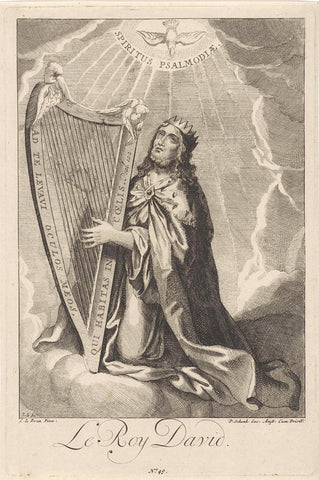 King David as psalmist, Leonard Schenk, 1710 - 1767 Canvas Print