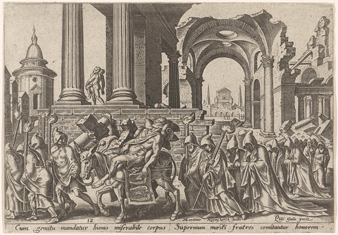 Funeral of Samson, Philip Galle, 1569 Canvas Print