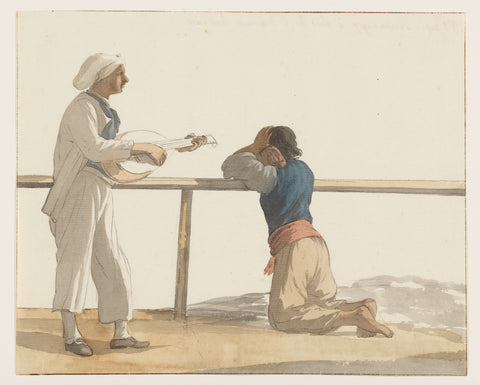 Persons aboard the ship l'Heureuse Marianne, Louis Ducros, 1778 Canvas Print