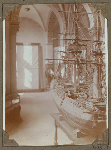 Ship model drawn up in the renewed model room in 1931, 1931 Canvas Print