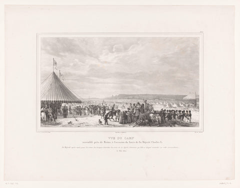 View of the tent camp, founded on the occasion of the coronation of Charles X of France, Jean-Antoine Laurent, 1825 Canvas Print