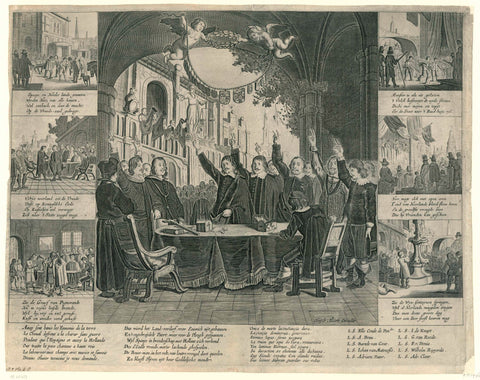 The Swearing-in of the Peace of Munster, 1648, anonymous, 1648 Canvas Print