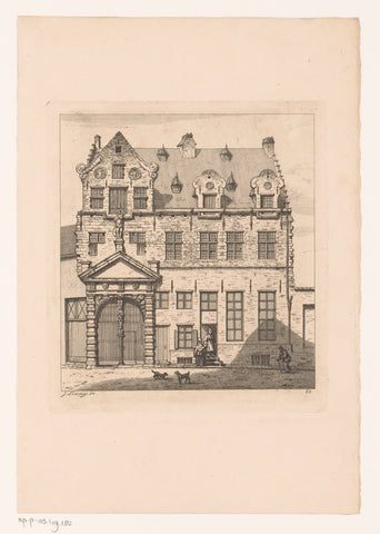 Façade of the house of the Knights of the Teutonic Order, Jean Théodore Joseph Linnig, 1868 Canvas Print