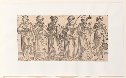 Six Women of the Old Testament, anonymous, Hans Sebald Beham, 1530 Canvas Print