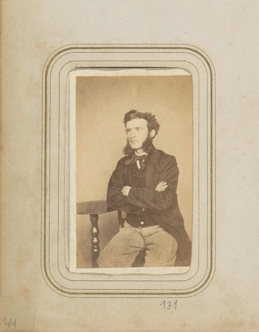 Portrait of a man in a long coat with sideburns, anonymous, c. 1860 - c. 1880 Canvas Print