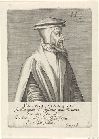 Portrait of Pierre Viret, Hendrick Hondius (I), 1599 Canvas Print