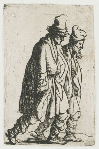 Two Beggars, Rembrandt van Rijn, c. 1629 Canvas Print