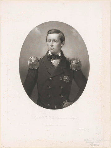 Portrait of William, Prince of the Netherlands, Johann Wilhelm Kaiser (I), 1858 Canvas Print