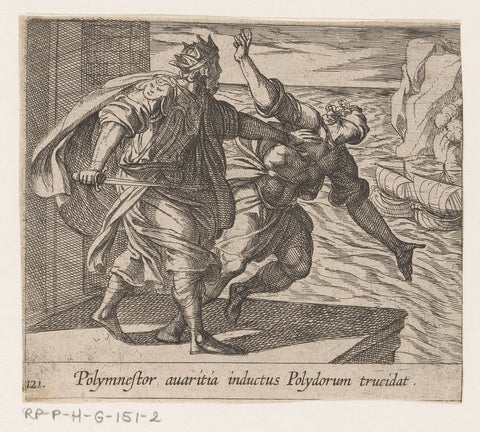 Polymestor vermoordt Polydorus, Antonio Tempesta, 1606 - 1638 Canvas Print