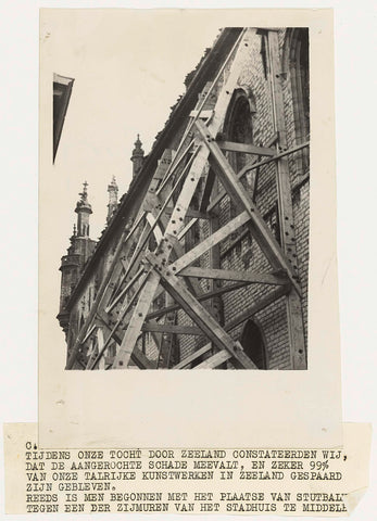 Broken town hall of Middelburg, Polygon, 1940 Canvas Print