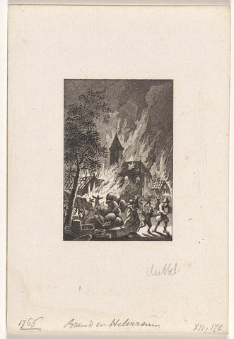 Fire in Hilversum, 1766, Reinier Vinkeles (I), 1783 - 1795 Canvas Print