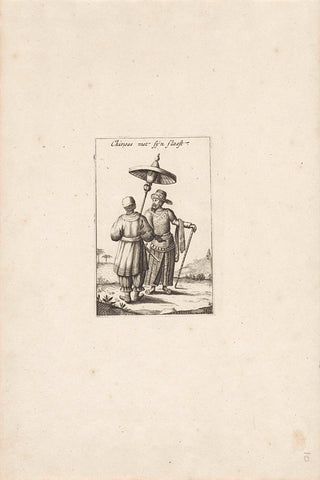 Chinese man and an enslaved servant, Pieter Schenk (I) (possibly), 1682 - 1711 Canvas Print