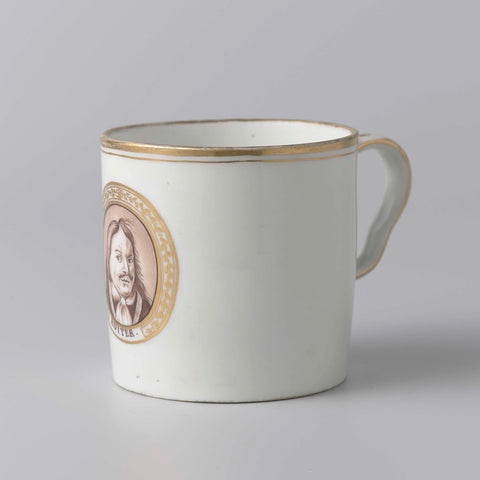 Cup with the portrait of Michiel Adriaansz. de Ruyter, anonymous (attributed to), after 1794 Canvas Print