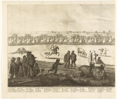 Procession of the shooters along the Haarlemmertrekvaart at the entrance of Queen Henrietta Maria in Amsterdam, 1642 (left sheet), Pieter Nolpe, 1642 Canvas Print