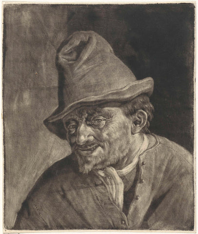 Bust of a farmer in a hat, Cornelis Dusart, 1679 - 1704 Canvas Print