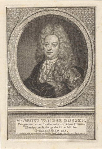 Portret van Bruno van der Dussen, Jacob Houbraken, 1796 Canvas Print