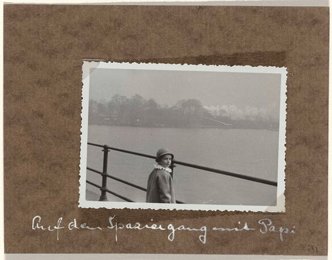 Isabel Wachenheimer on a bridge by a river in Hamburg, March-April 1935, anonymous, 1935 Canvas Print