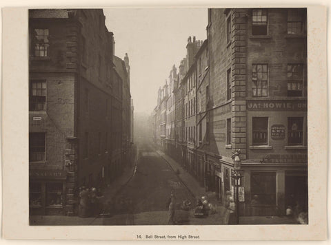 Bell Street in Glasgow, gezien vanuit High Street, Thomas Annan (attributed to), 1868 - 1877 Canvas Print