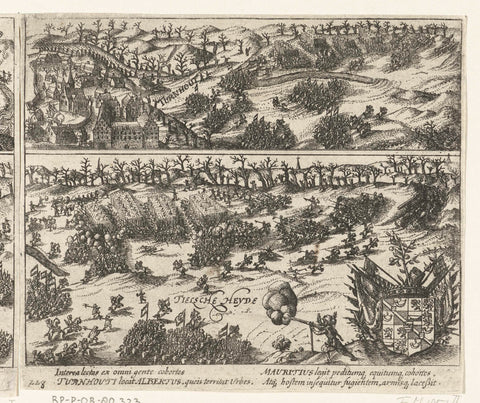 Battle of Turnhout, 1597 (right part), anonymous, 1621 - 1622 Canvas Print