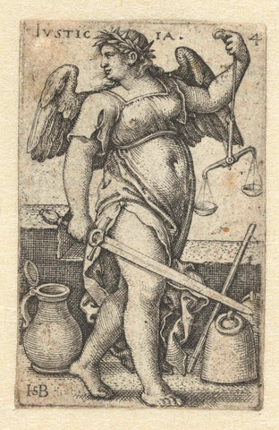 Justice (Justitia), Hans Sebald Beham, 1539 Canvas Print