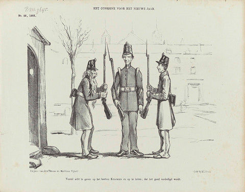 Cartoon on the redemption of the guard from 1862 to 1863, 1862, Johan Michaël Schmidt Crans, 1862 Canvas Print