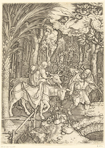 Mary with Christ and Joseph on flight to Egypt, Marcantonio Raimondi, 1510 - 1515 Canvas Print