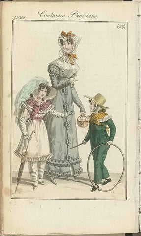 Journal des Dames et des Modes, editie Frankfurt 15 July 1821, Costumes Parisiens (29), anonymous, 1821 Canvas Print