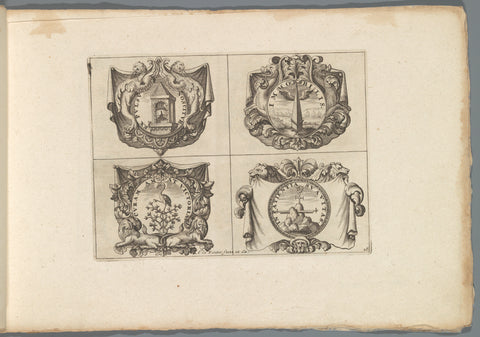 Print 18 from the series "Livre des plus belles devises... ", Anthonie de Winter, 1697 Canvas Print