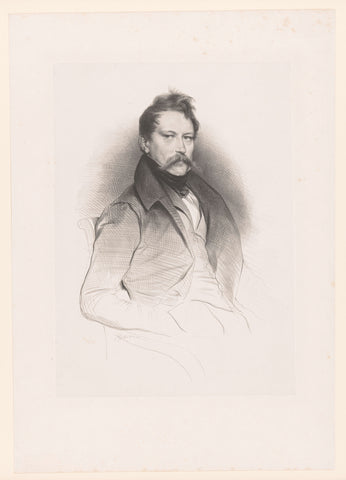 Portrait of Adolphe Dittmer, Achille Devéria, 1832 Canvas Print