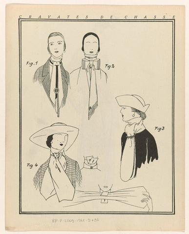 Gazette du Bon Ton. Art- Modes & Frivolités, 1922 - No. 8 : Hunting tie, anonymous, 1922 Canvas Print